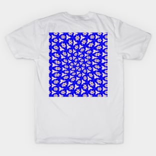 Cute Blue Floral Pattern T-Shirt